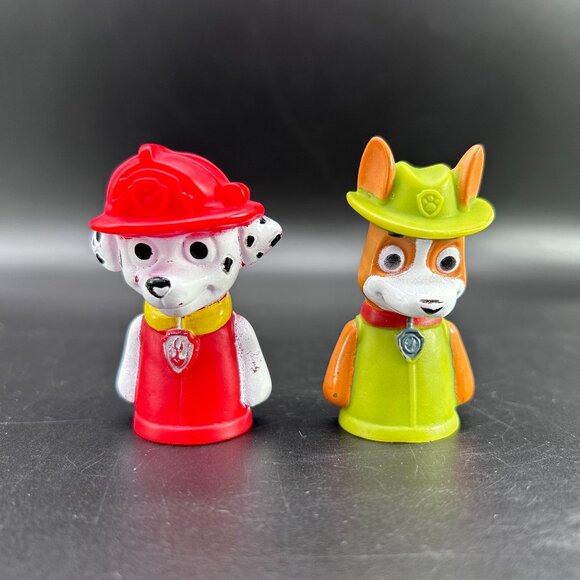 Nickelodeon Paw Patrol Marshall Tracker Finger Puppets Bath Toy Vinyl Set of 2 - Picture 1 of 7